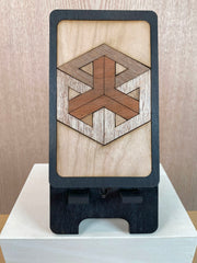 Geometric Wooden Phone Holder