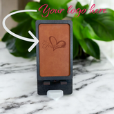 Leather and Wood Phone Holder
