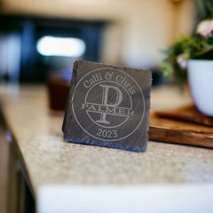 Coasters Slate Large Initial Name
