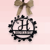 Leaf Door Hanger with Name and Initial
