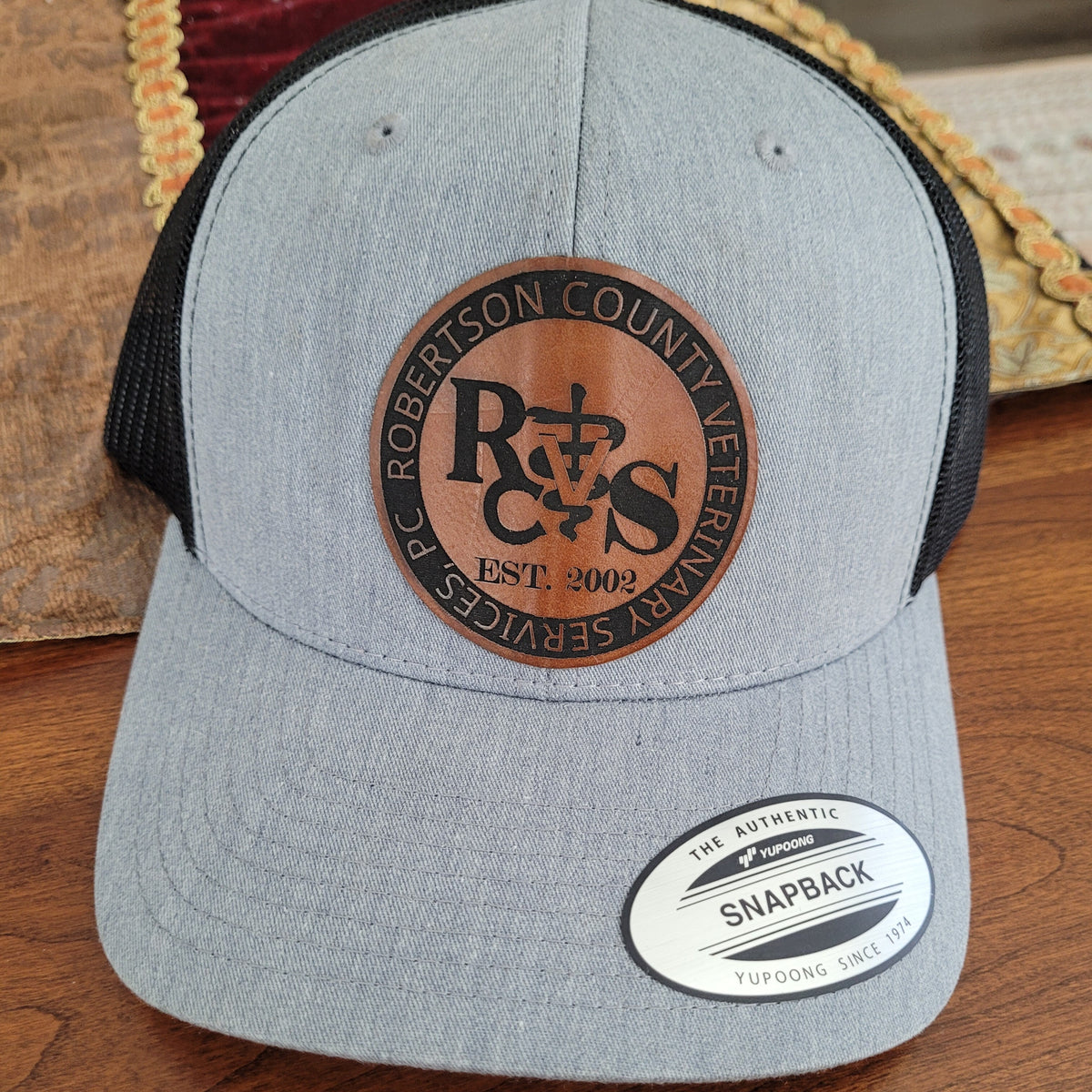 Cap with Custom Engraved Leather Patch