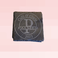 Coasters Slate Large Initial Name