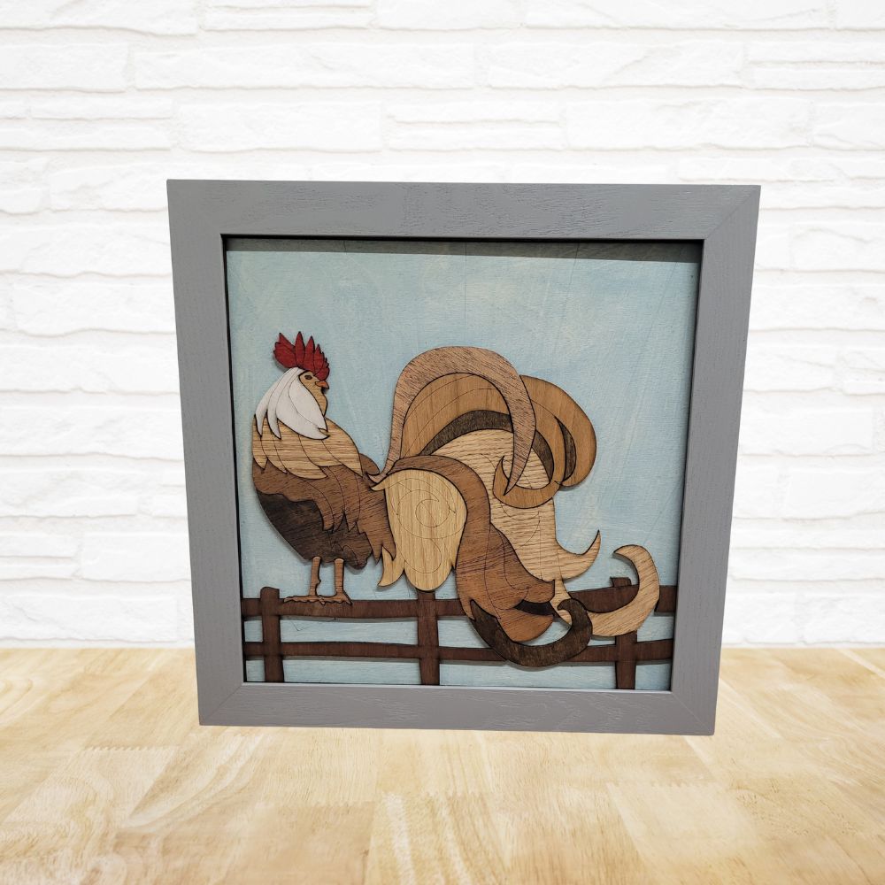 2 Rooster on a Fence