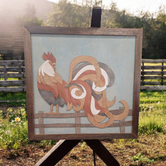 Sitting on a Fence Rooster